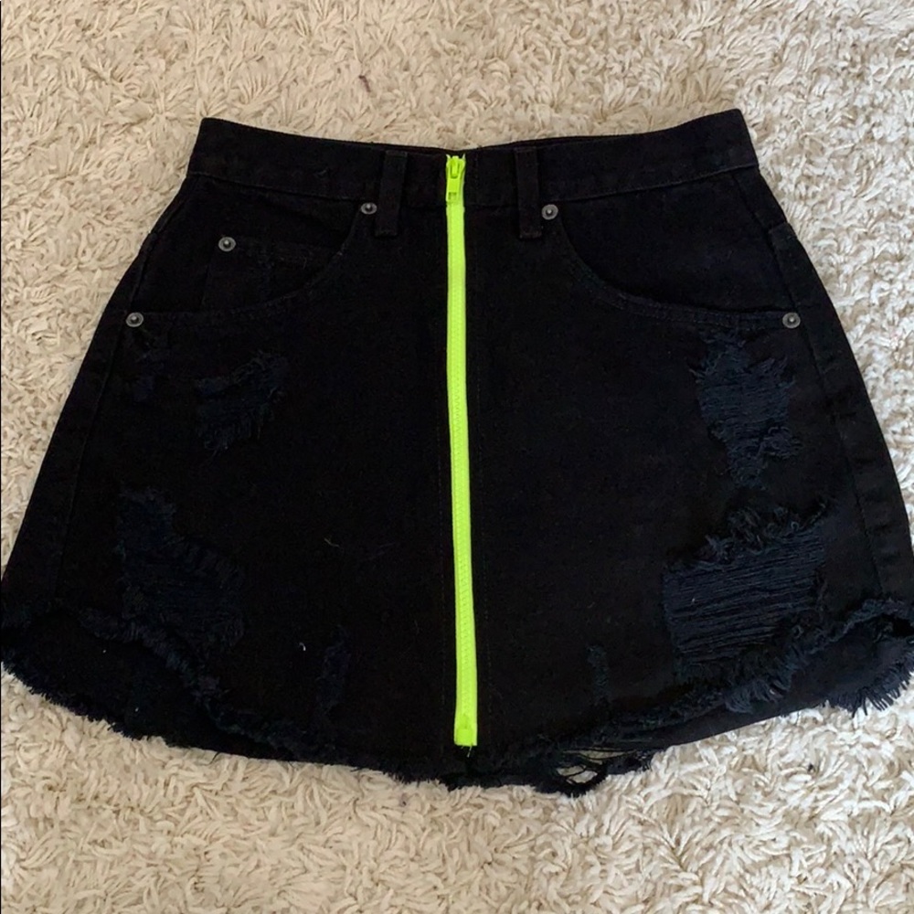 Black and Neon Beatrice Skirt NWOT